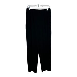 Kim Rogers‎ Signature Black Dress Pants Womens 12 Side Zip Straight Leg Pleated